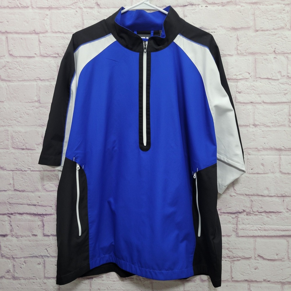 Footjoy Golf Rain Pullover Shirt Men XL Colorblock 1/4 Zip Gorp Athleisure *FLAW